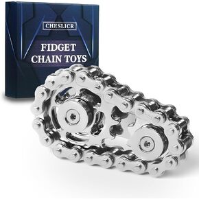 Fidget Toys for Adults Metal Fidget Bike Chain Assemble Fidgets Spinners Toy for Teens Cool Gadgets Desk Office Gift Anxiety Relief Items Stress Tool Sensory Stim Toy for Autism ADHD