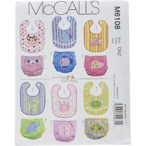 McCall's Patterns M6108 Infants' Bibs and Diaper Covers