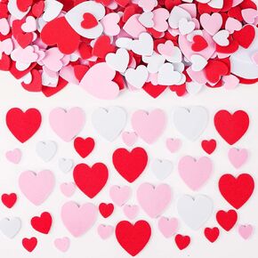 500 PCS Foam Heart Stickers Love Love Foam Hearts ملصقات ملصقات لاصقة لقلوب لعيد عيد الحب هدية DIY Crafts للأطفال ، حجم متنوع ، 3 ألوان