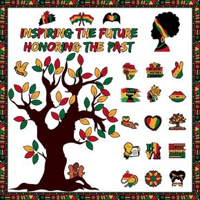 Black History Month Bulletin Board Decorations, Inspiring The Future Honoring The Past Stickers African American Classroom Decor, Black History Month Bulletin Board Decor for Office School