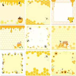 Bee Gift Sticky Notes - 9 PCS Honey Bees Self Stick Note Pads to Do List Memo Pads Bee Themed Gifts for Bee Lovers Student Teacher Women Office School Study Supplies 3x3 Inches