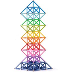 145pcs Magnetic Toys, 2.3" Building Sticks Set for Kids, Magnet Game, 10 Colors