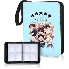Card Binder 4-Pockets, 400 Pockets Card Holder with 50 Removable Sleeves, Photocard Holder Book Photo Album for Lomo Cards Zipper Album Holder