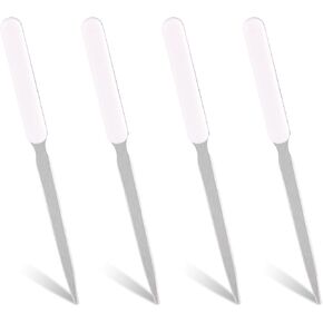 4pcs Stainless Steel Letter Openers, Portable Envelope Mail Opener, Letter Cutter for Office Home School Supplies (White)