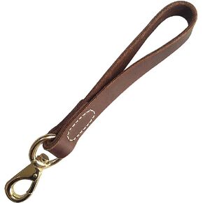 FAIRWIN Leather Short Dog Leash 12"/16" - Short Dog Traffic Lead Leash for Large Dogs Training and Walking (Width: 3/4")
