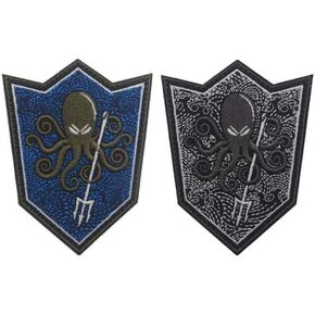 2pc Octopus Embroidered Patches for Embroidery Cloth Patch Badge Hook & Loop Embroidered Patch