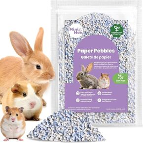 MINI & MOE Small Animal Paper Pelelet Bedding: الرائحة والرطوبة المصممة الطبيعية الفراش الحبيبة - لخنازير غينيا ، الهامستر ، والأرانب ، 1.98 رطل