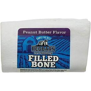 Redbarn Filled Dog Bones, Natural Long-Lasting Dental Treats; Suitable for Aggressive Chewers, Small (3") - 20 Bones (Peanut Butter)
