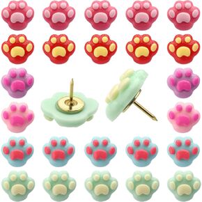 Creative Cute Candy Paw Print Shape Pushpins Drawing Pins 30PCS (Paw Print)