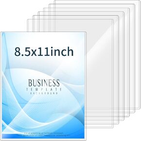 7 Pcs 8.5 x 11 Rigid Print Protectors, Hard Clear Plastic Sleeves for Paper, Heavy Duty Waterproof Photo Sheet Protectors for Birth Certificate, Document Holder, Poster, Magazine