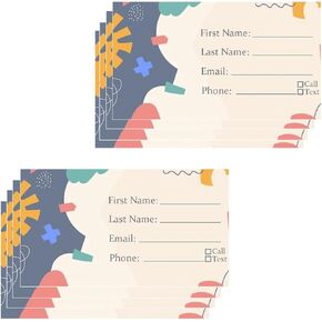 Contact Cards Name ID Card 3.5x2 Inch Client Profile Card for Small Businesses, Stores, Spa, Salon, Customer Information(Pack-50)