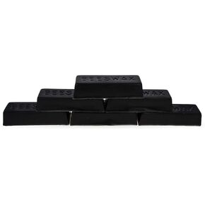 Set of 6 Black Triple Filtered Rectangle Beeswaxes 6 oz