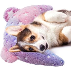 Pet Calming Pillow for Dogs, Soft U-Shaped Pillow Glow in The Dark, Joint Relief, Sleep Comfortably,Suit for Small, Medium, Large Dogs, Fluffy Pet Neck Pillow (S-Pink)