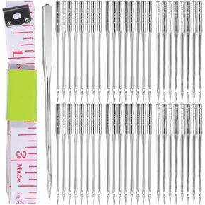Sewing Machine Needles, 90 PCS Universal Standard Needle Compatible with Singer, Brother, Janome, Varmax, for Leather Jeans Canvas Thick Fabric, Sizes HAX1 90/14, 100/16, 110/18