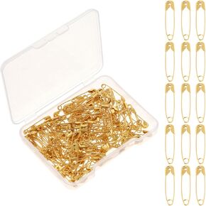Gold Safety Pins 19mm Tiny Safety Pins for Clothes,Metal Small Safety Pins for Clothes, Sewing Pins Mini Safety Pins Sewing Clothes Pins for Tags DIY Crafts Jewelry Making(120 Pcs/Box)