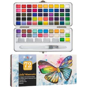 Watercolor Paint Set, Water Colors Paint Adult Set with Watercolor Papers and Brushes, Ideal for Adults, Artists and Hobbyists(72color)