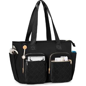 Nurse Tote Bag Clinical Bag Empty, Large Nurse Bag for Work fits 15.6" Laptop for Medical Assistants, Home Healthcare, Travel, Pink