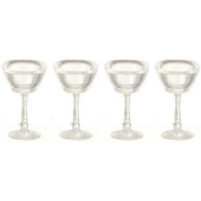 Farrow Industries Dolls House 4 Empty Martini Glasses Miniature 1:12 Scale Pub Bar Accessory