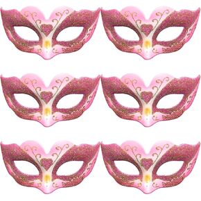 Pink Masquerade Mask, Halloween Party Girls Night Out Party Games Toys Mask (Pink)