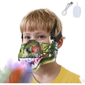 Dinosaur Mask with Sound Changer & Light Realistic Dino Mask for Kids With Roaring Sounds & Light Effects & Spray Great Dinosaur Toys for Role-Play & Costume Christmas Perfect Party Decorations