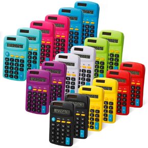Multicolor Pocket Calculator (Multicolor,36 Pieces)
