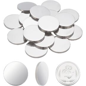 PH PandaHall 20PCS 1.25" Stainless Steel Coin Blanks Disc Engraving Challenge Coin 3mm Thick Circle Metal Disk Tags Stamping Blanks for DIY Crafts Engraving Stamping Collection Supplies