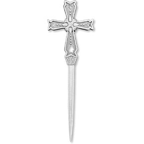 Letter Opener Cross Shape Vintage Pewter Metal Letter Opener Envelope Open Slitter, Silver Hand Letter Opener (Cross with Cutouts)