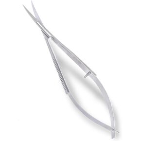 Multipurpose 11cm Embroidery Thread Cutting Scissors Eyebrow Squeeze Spring Action Curved Tip castroviejo Scissors Stainless Steel Micro Trimming Art and Craft Scissors (Curved)