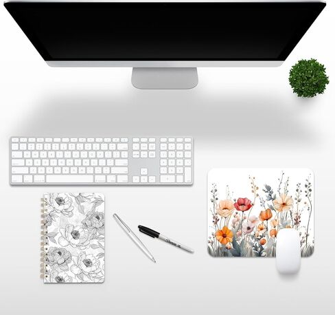 Cute Mousepad Computer Hot Pink Kawaii Cool Mousepad Aesthetic Checkered Girly Women Design Kids Girls Teen Pretty Modern Decorative Art Small Office MouseMat for Laptop in Kuwait