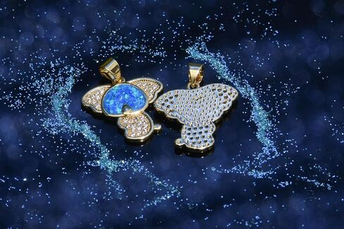 1 Piece Well Crafted Artificial Opal Charm Embedded with Cubic Zirconia 18K Gold Plated Pendants Accessories for Jewelry Making for Women DIY Souvenir Gifts in Kuwait