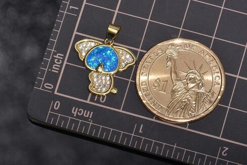 1 Piece Well Crafted Artificial Opal Charm Embedded with Cubic Zirconia 18K Gold Plated Pendants Accessories for Jewelry Making for Women DIY Souvenir Gifts in Kuwait