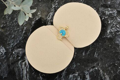 1 Piece Well Crafted Artificial Opal Charm Embedded with Cubic Zirconia 18K Gold Plated Pendants Accessories for Jewelry Making for Women DIY Souvenir Gifts in Kuwait