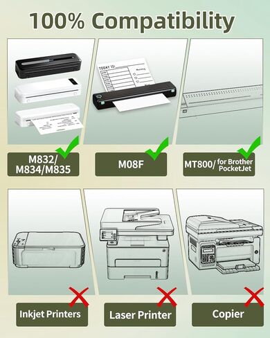 Memoqueen Thermal Paper 8.5 x 11 White US Letter Thermal Printer Paper Paper Fold Compatible with M08F-Letter, M832, Portable Printer, Size 8.5" x 11" Thermal Paper, 100 Sheets in Kuwait