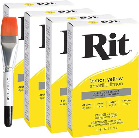 RIT الغرض من صبغة المسحوق ، والأصفر الليمون ، وإعادة تنشيط الأقمشة والحرف اليدوية ، متعددة الاستخدامات وحيوية للقطن ، والكتان ، والحرير ، والصوف ، وسهلة الاستخدام مع فرشاة الطلاء بالألوان المائية (حزمة 4) in Saudi Arabia