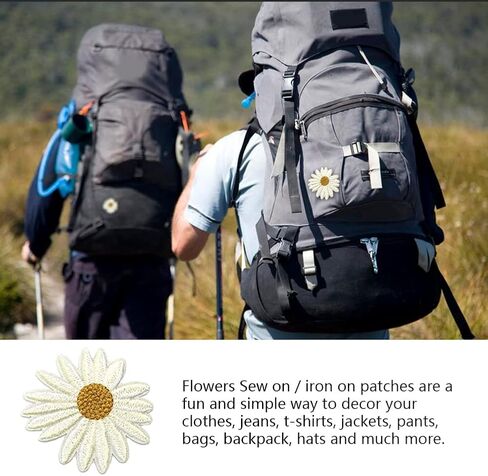 Calidaka 10pcs daisy بقع مطرزة حساسة ، خياطة إصلاح الأزهار تصحيح DIY لزخارف السراويل الجينز (أبيض/10 ٪) in Kuwait