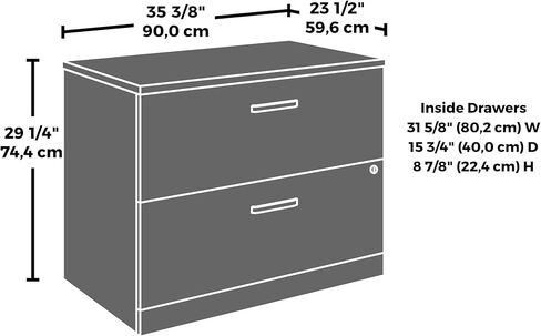 Officeworks by Sauder File الجانبي ، L: 35.43 '' X W: 23.47 '' X H: 29.29 '' ، Hudson Elm in Kuwait