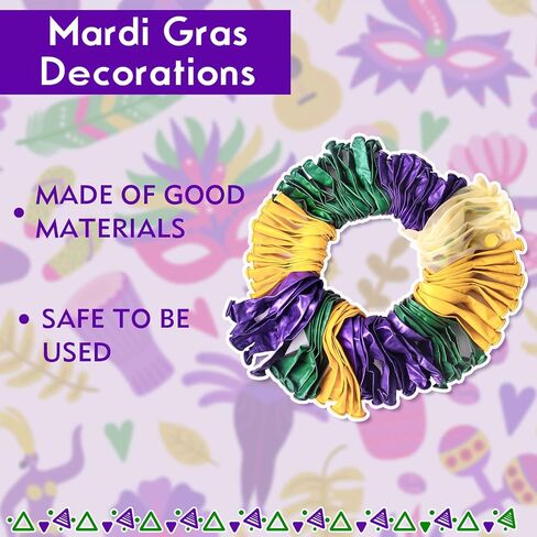 Amandir Mardi Gras Decorations Balloons Arch Garland Kit with Fringe Table Skirt Mardi Gras Masks, Purple Green Gold Confetti Balloons for Mardi Gras Fat Tuesday Carnival Birthday Party Supplies in Saudi Arabia