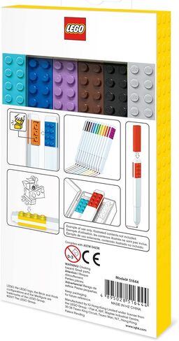 IQ LEGO Stationery Colored Marker 12 Pack with 4x2 Building Bricks - Fine Point (51644) in Saudi Arabia