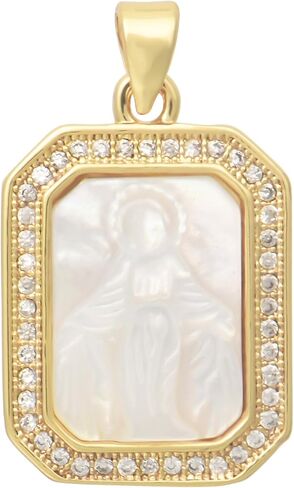 1 Piece Fine Carving Shell Pendants with 18K Gold Plated Zirconia Dijes de Charms for Birthday Gifts Souvenir Jewelry Making Accessories in Saudi Arabia
