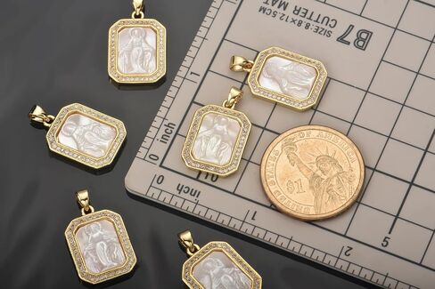 1 Piece Fine Carving Shell Pendants with 18K Gold Plated Zirconia Dijes de Charms for Birthday Gifts Souvenir Jewelry Making Accessories in Saudi Arabia