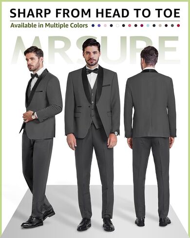 MrSure Men's Casual Blazer One Button Shawl Lapel Jacket, Lightweight Coats for Wedding Party in Kuwait