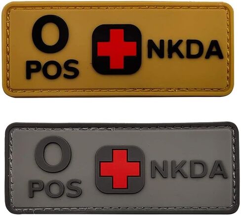 نوع الدم التكتيكي هو ربط الخطاف الدعم بديل 2 قطع من أجل O الإيجابية PVC Rubber Patch DIY Emblem Medical Medic Patches Medical Clarme Medical (استبدال لـ o إيجابي) in Saudi Arabia