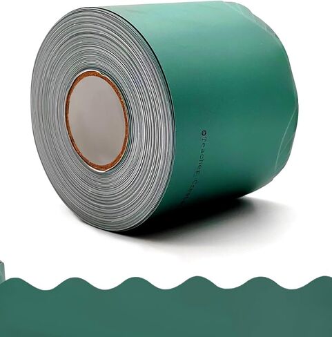 Green Bulletin Board Border, Scalloped Borders Classroom Bulletin, Rolled Border Trim, Bulletin Board Decorations, Office Decor, Classroom Decor (50 Feet) in Saudi Arabia