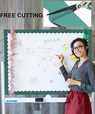 Green Bulletin Board Border, Scalloped Borders Classroom Bulletin, Rolled Border Trim, Bulletin Board Decorations, Office Decor, Classroom Decor (50 Feet) in Saudi Arabia