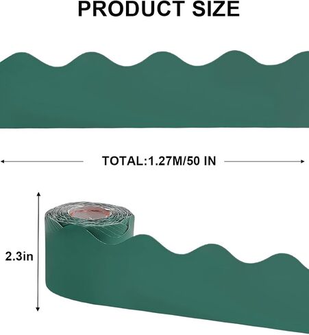 Green Bulletin Board Border, Scalloped Borders Classroom Bulletin, Rolled Border Trim, Bulletin Board Decorations, Office Decor, Classroom Decor (50 Feet) in Saudi Arabia
