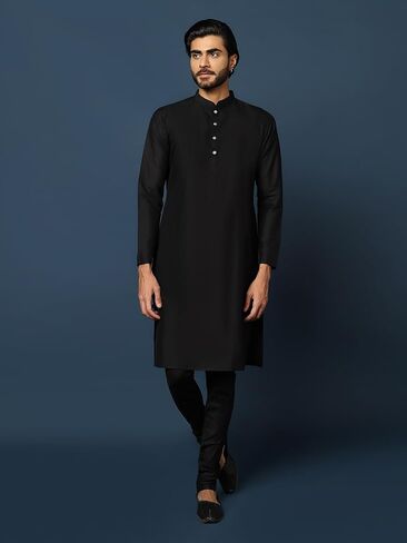 KISAH Men's Cream Jacquard Indowestern Sherwani Kurta & Pajama Set – Regular Fit, Mandarin Collar |Indian Ethnic Wedding & Festive Wear in Saudi Arabia