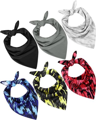 6 Pcs Paisley Cooling Bandana Bulk Cooling Skull Cap Cowboy Headband Unisex Neck Wicking Bandana for Men Women in Saudi Arabia