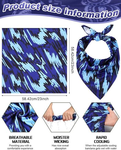 6 Pcs Paisley Cooling Bandana Bulk Cooling Skull Cap Cowboy Headband Unisex Neck Wicking Bandana for Men Women in Saudi Arabia