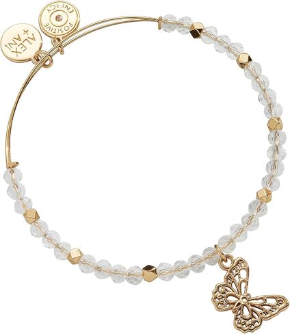 Alex and Ani AA747523SG,Monarch Butterfly Expandable Bangle Bracelet,Shiny Gold,Orange, Bracelets in Saudi Arabia