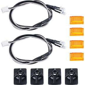 RC Side Skirt Lights LED Light Lamp for 1/14 Tamiya Tractor R620 R470 Scania Trailer RC Truck (Yellow)
